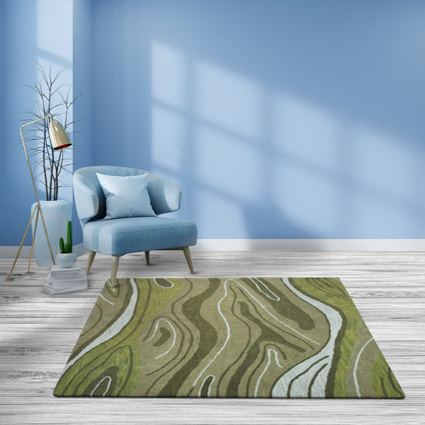 Orren Ellis Hand Tufted Wool Octagon Area Rug Abstract K00672 Wayfair